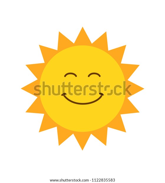 Cute Smiling Sun Icon Vector Illustration Stock Vector (Royalty Free ...