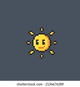 Sol sonriente en píxeles