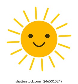 Cute smiling sun. Summer vector illustration.