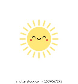 Cute smiling sun vector icon