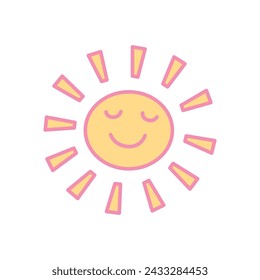 Cute smiling sun, vector illustration