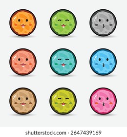 Cute smiling toast bread character icon. Fun illustration in kawaii cartoon style.