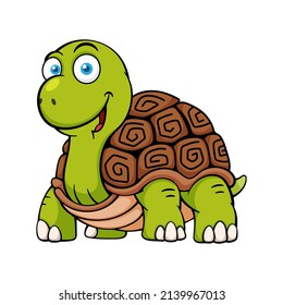 Cute Smiling Tortoise Cartoon Character