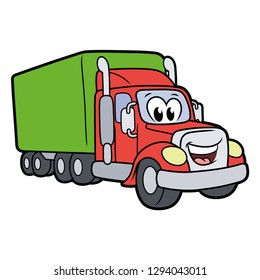 Cute Smiling Truck Stock Vector (Royalty Free) 1294043011 | Shutterstock