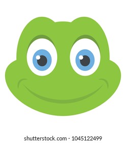 A cute smiling turtle head with fully opened eyes