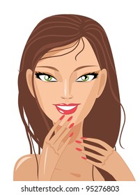 Cute smiling vector girl
