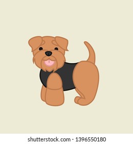 Cute Smiling Welsh Terrier Dog Cartoon Vector Illustration for Website or Print