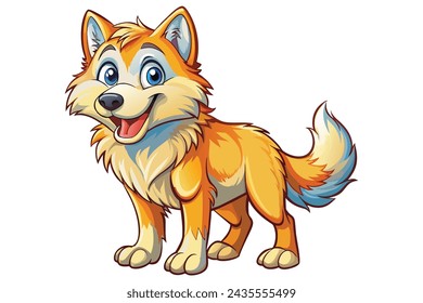 Nette lächelnde Wolf Vektor Kunst Illustration