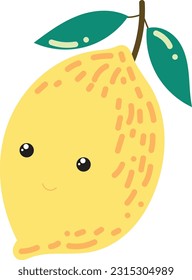 süßer Lächelgelber Zitronenillustrator 
