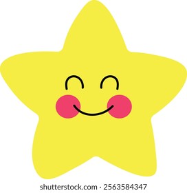 Cute Smiling Yellow Star Character Illustration
