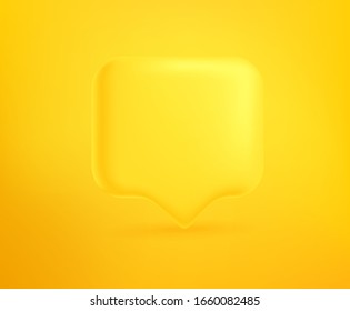 Cute smooth speech cloud. Hello concept. 3d comic style editable vector illustration 