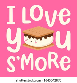 Cute S'more Cartoon With Pun Quotes 