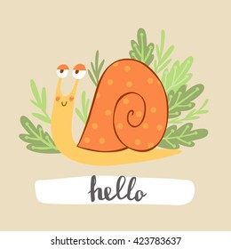 Cute snail cartoon