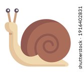 cute snail cartoon character with shell icon cartoon small animal illustration in nature isolated 