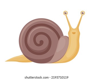 Cute snail cartoon character with shell icon cartoon small animal illustration.
Vector illustration cartoon flat icon isolated on white background.