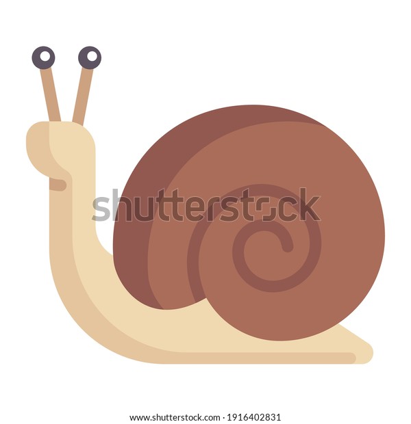 cute snail cartoon\
character with shell icon cartoon small animal illustration in\
nature isolated 