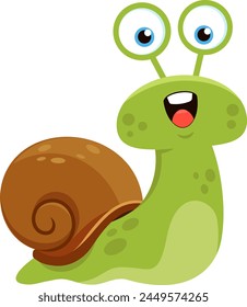 Caracol lindo Caricatura. Diseño Plano De Ilustración vectorial Aislado Sobre Fondo Transparente