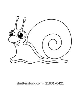 Cute Snail Cartoon Coloring Page Illustration Stock Vector (Royalty ...