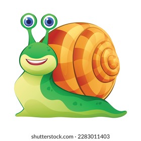 Cute snail cartoon illustration isolated on white background