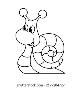 Cute snail cartoon illustration vector.