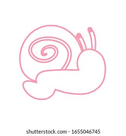 Cute snail cartoon line style icon cartoon design, Animal insect life nature character childhood and adorable theme Vector illustration