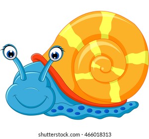 Cute snail cartoon running