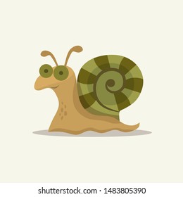 Cute snail cartoon.  Vector illustration.