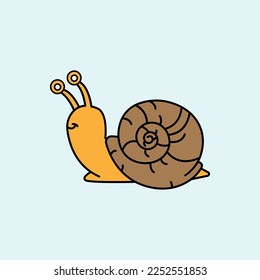 Cute Snail Cartoon. vector illustration