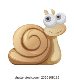 Cute snail, cartoon vector illustration of wildlife character