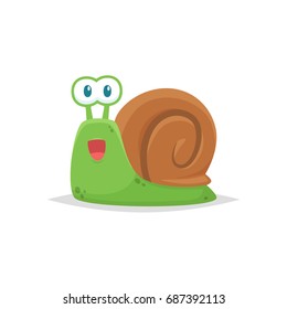 Cute Snail Cartoon Vector Isolated