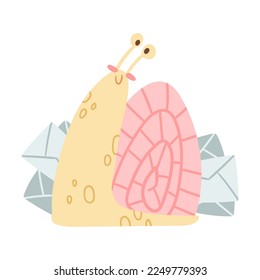 Carácter de caracol con letra de porte en espiral en espesor de sobre