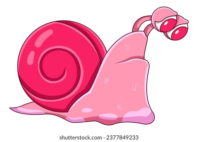 Cute Snail Character Design Illustration