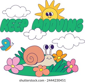 Cute snail character with quote sublimation design