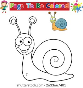 Cute Snail Coloring Page for Kids Printable Garden Animal Activity