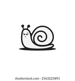 Cute snail doodle illustration vector