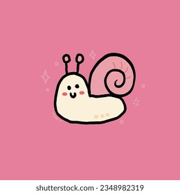 Cute snail hand drawn illustration vector file