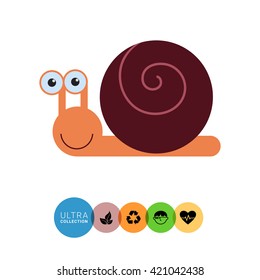 Cute snail icon