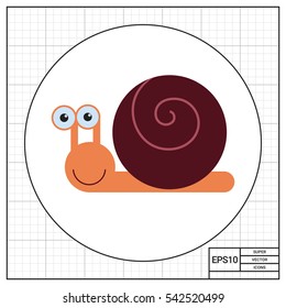 Cute snail icon
