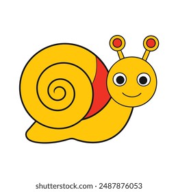 Cute Snail icon vector icon illustration