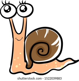 Cute snail, illustration, vector on white background.