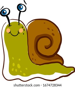 Reine Schnecke, Illustration, Vektorillustration auf weißem Hintergrund.