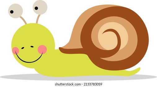 Cute snail isolated on white
