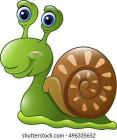 Cute snail isolated on white background