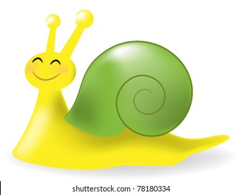 Cute snail isolated on white