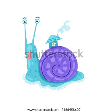 Cute snail isolated on white background