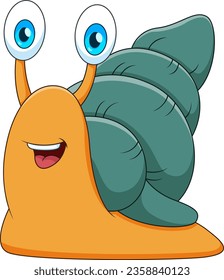 Cute snail mascot character cartoon