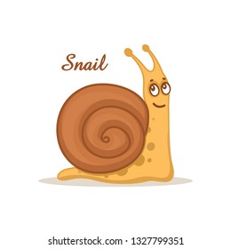 Cute snail on white background