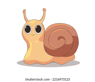 Cute snail on a white background. Vector illustration eps