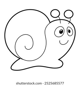 Cute Snail Outline Colouring Page for Kids