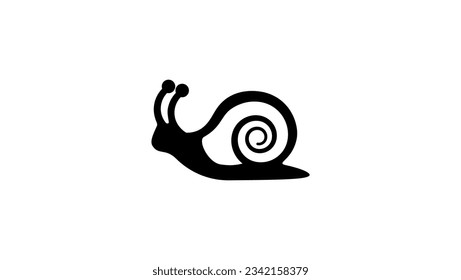 cute snail silhouette, high quality vector